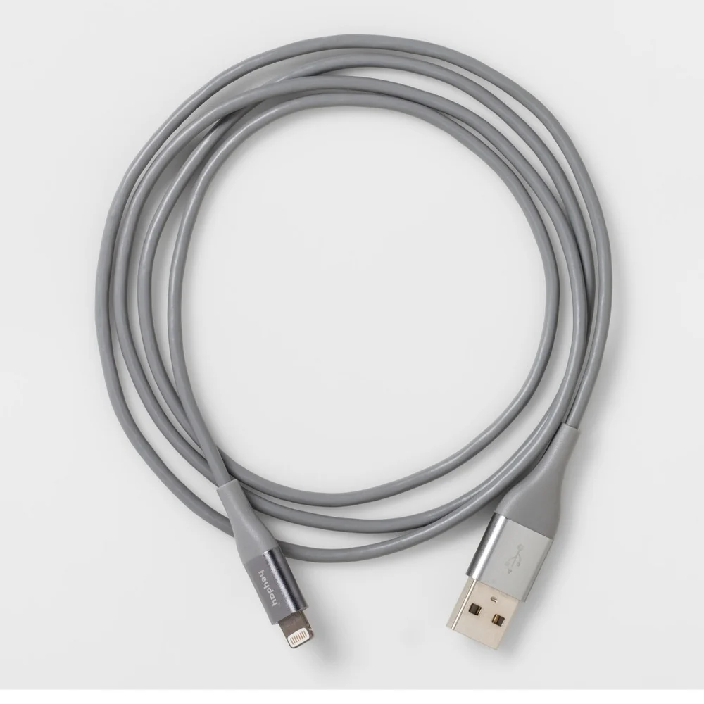 Iphone Charger Bundle- Heyday‎ Gray/Black Charging Cable (2) Pack